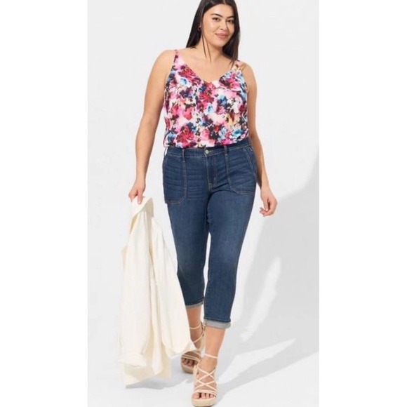 Torrid Floral V-Neck Cami Tank Top Adjustable Straps Multicolor Plus 4X NWT - Picture 2 of 8